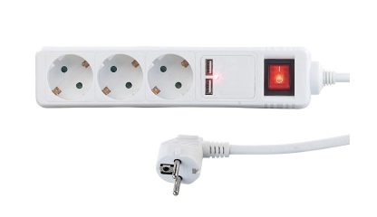 Πολύπριζο 3 θέσεων με διακόπτη και 2 θύρες USB - Σούκο - STGB03SU - 1.5m - 061150 - Image 2