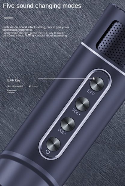 Ασύρματο ηχείο Bluetooth με 2 μικρόφωνα Karaoke - YS215 - 887271 - Grey - Image 3