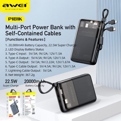 Powerbank - P181K - 20.000mah - 22.5W - AWEI - 004817 - Image 2