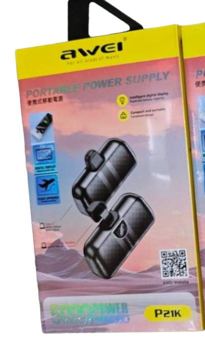 Powerbank mini - P21K - Type-C - 5.000mah - AWEI - 013741 - Black - Image 2