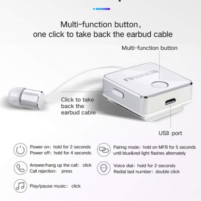 Ασύρματο ακουστικό Bluetooth - F1 - Fineblue - 712270 - White - Image 2