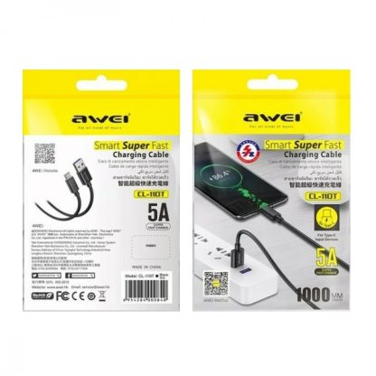 Καλώδιο φόρτισης & data - Type-C - CL-110T - Fast Charge - 5A - AWEI - 887974 - Image 2