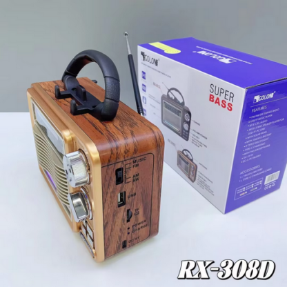 Επαναφορτιζόμενο ραδιόφωνο Retro - RX-308D - 370038 - Brown - Image 3