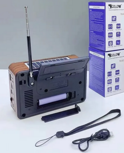 Επαναφορτιζόμενο ραδιόφωνο Retro με ηλιακό πάνελ - RX-836S-S - 370083 - Brown - Image 3