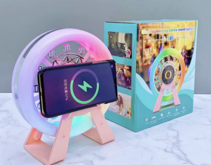 Ασύρματο ηχείο Bluetooth με βάση ασύρματης φόρτισης smartphone - Wheel - L-38B - 811580 - Pink - Image 2