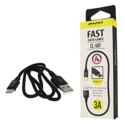 Καλώδιο φόρτισης & data - Type-C - CL-50T - Fast Charge - 3A - AWEI - 887998 - Image 2